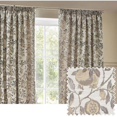 Cortinas Preparadas con Jacquard Floral de Granada - Cortinas Cortinas Preparadas con Jacquard Floral de Granada - Cortinas