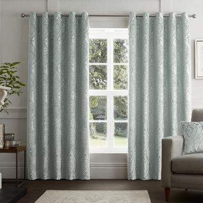 Cortinas Curtina Chateau Jacquard en relieve listas Duck Egg - Cortinas Cortinas Curtina Chateau Jacquard en relieve listas Duck Egg - Cortinas
