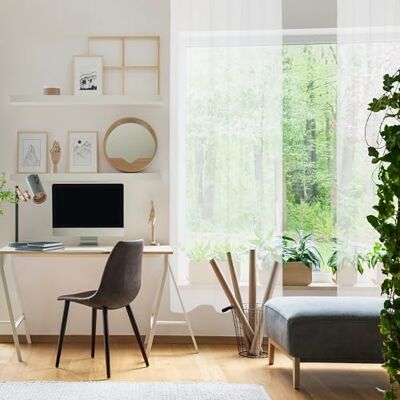 Cortinas voile semitranslúcidas blancas 260x140 Blindecor - Instalación fácil Cortinas voile semitranslúcidas blancas 260x140 Blindecor - Instalación fácil
