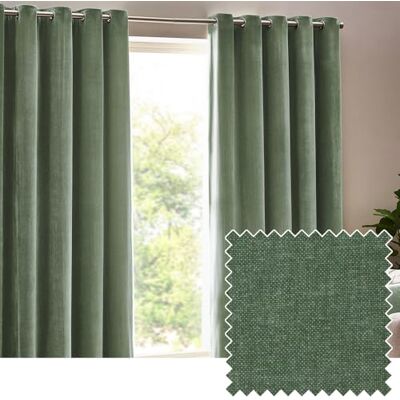 Cortinas de Terciopelo de Chenilla Eucalipto - Cortinas Cortinas de Terciopelo de Chenilla Eucalipto - Cortinas