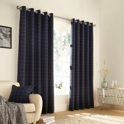 Cortinas de Cuadros Navy Furn Ellis - 168cm Ancho x 137cm Largo Cortinas de Cuadros Navy Furn Ellis - 168cm Ancho x 137cm Largo