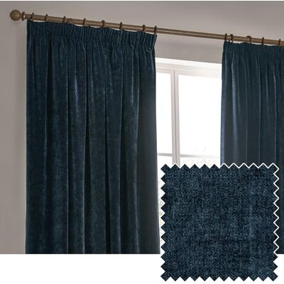 Cortinas de Terciopelo Chenille Pesado Azul Marino - Cortinas Cortinas de Terciopelo Chenille Pesado Azul Marino - Cortinas