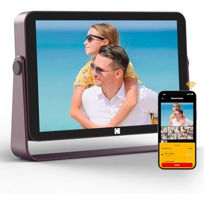 Kodak Marco De Fotos Digital, Marco Digital WiFi de 10 Pulgadas, Batería Recargable Integrada y Memoria de 64 GB, Pantalla Táctil IPS HD, Compartir Fotos y Vídeos a Través de la App, Email o USB Kodak Marco De Fotos Digital, Marco Digital WiFi de 10 Pulgadas, Batería Recargable Integrada y Memoria de 64 GB, Pantalla Táctil IPS HD, Compartir Fotos y Vídeos a Través de la App, Email o USB