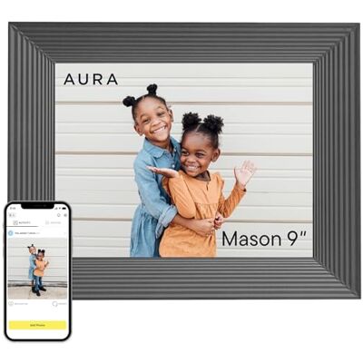 AURA Mason HD Marco de Fotos Digital Inteligente 9 Pulgadas WiFi Cloud Marco de Fotos Digital, Almacenamiento Ilimitado Gratis, Enviar Fotos Desde Cualquier Lugar- Grafito AURA Mason HD Marco de Fotos Digital Inteligente 9 Pulgadas WiFi Cloud Marco de Fotos Digital, Almacenamiento Ilimitado Gratis, Enviar Fotos Desde Cualquier Lugar- Grafito