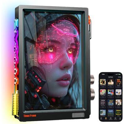 Divoom Times Frame Marco de Fotos Digital Transparente de 10,1 Pulgadas con WiFi y 64 GB, Pantalla IPS Flotante y botón Giratorio RGB, 400 diales, widgets y Comunidad de Arte de píxeles (Negro) Divoom Times Frame Marco de Fotos Digital Transparente de 10,1 Pulgadas con WiFi y 64 GB, Pantalla IPS Flotante y botón Giratorio RGB, 400 diales, widgets y Comunidad de Arte de píxeles (Negro)