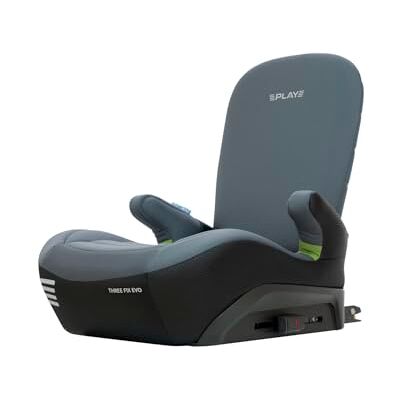 Play Three fix Evo. Elevador de coche para niños de 125-150 cm (6-12 años aprox) con respaldo e isofix (Gris) Play Three fix Evo. Elevador de coche para niños de 125-150 cm (6-12 años aprox) con respaldo e isofix (Gris)