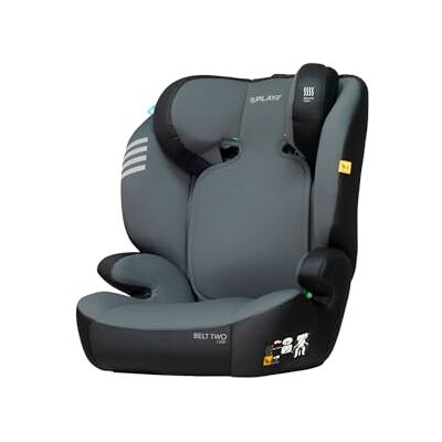 Play Belt Two I-Size. Silla de coche para niño de 3 a12 años (100-150 cm), instalación universal con cinturon, color gris Play Belt Two I-Size. Silla de coche para niño de 3 a12 años (100-150 cm), instalación universal con cinturon, color gris