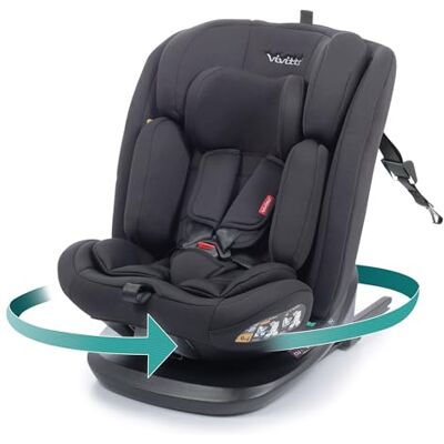 Babyauto – Silla de Coche Zafiro iFix i-Size (0-12 Años, 40-150 cm, 0-36 kg) – Giratoria 360° – ISOFIX + Top Tether – A Contramarcha hasta 105 cm – Protección Lateral – Arnés 5 Puntos – Negro Babyauto – Silla de Coche Zafiro iFix i-Size (0-12 Años, 40-150 cm, 0-36 kg) – Giratoria 360° – ISOFIX + Top Tether – A Contramarcha hasta 105 cm – Protección Lateral – Arnés 5 Puntos – Negro