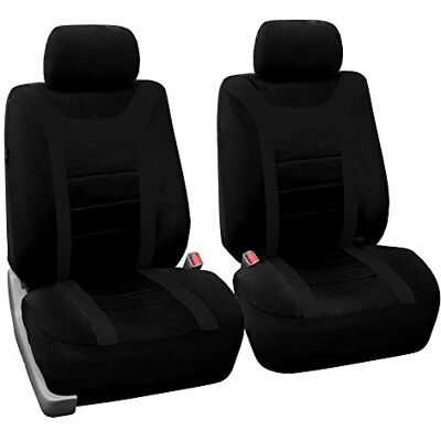 FH GROUP Juego de Fundas para Asientos Delanteros de automóvil, de Tela Negra, para Asientos de Respaldo bajo con reposacabezas extraíbles, Ajuste Universal, Compatible con Bolsa de Aire para SUV, FH GROUP Juego de Fundas para Asientos Delanteros de automóvil, de Tela Negra, para Asientos de Respaldo bajo con reposacabezas extraíbles, Ajuste Universal, Compatible con Bolsa de Aire para SUV,