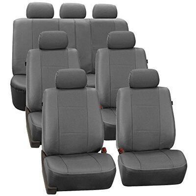 FH GROUP FH-PU007217 Fundas de Asiento de Coche de Piel sintética de Lujo de 3 Filas con 7 reposacabezas, Compatible con Bolsa de Aire y Banco Trasero Dividido, Color Gris FH GROUP FH-PU007217 Fundas de Asiento de Coche de Piel sintética de Lujo de 3 Filas con 7 reposacabezas, Compatible con Bolsa de Aire y Banco Trasero Dividido, Color Gris
