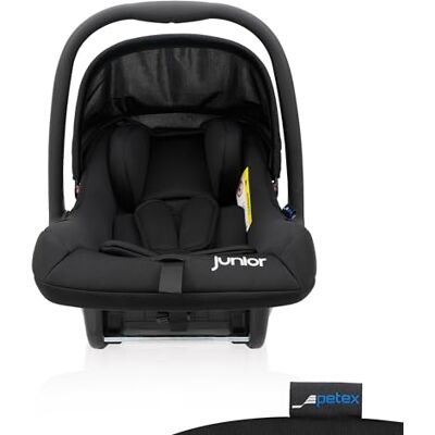 PETEX Bambini Silla de auto para bebé - Reclinada, 40-87 cm, Negra PETEX Bambini Silla de auto para bebé - Reclinada, 40-87 cm, Negra