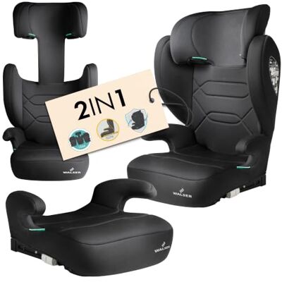 Walser Silla de coche infantil Premium Numa, elevador 2in1 ISOFIX respaldo desmontable + reposacabezas ajustable 3-8 anos 100-150 cm ultima normativa ECE R 129, elevador coche negro Walser Silla de coche infantil Premium Numa, elevador 2in1 ISOFIX respaldo desmontable + reposacabezas ajustable 3-8 anos 100-150 cm ultima normativa ECE R 129, elevador coche negro