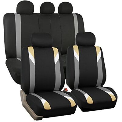 FH GROUP Juego completo de fundas de asiento de coche de tela para asientos de respaldo bajo con reposacabezas extraíble, ajuste universal, funda de asiento de automóvil, compatible con bolsa de aire, FH GROUP Juego completo de fundas de asiento de coche de tela para asientos de respaldo bajo con reposacabezas extraíble, ajuste universal, funda de asiento de automóvil, compatible con bolsa de aire,