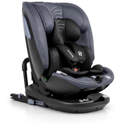 Asalvo Silla de Coche i-Size 40-150 cm Grupo 0 1 2 3, ISOFIX + Top Tether, Giro 360°, Contramarcha hasta 105 cm, Reclinable – Panafix Gris Asalvo Silla de Coche i-Size 40-150 cm Grupo 0 1 2 3, ISOFIX + Top Tether, Giro 360°, Contramarcha hasta 105 cm, Reclinable – Panafix Gris