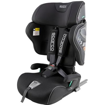 Sparco Silla de Coche i-Size SK8000IBK para Niños 76-150 cm Homologación ECE R129/04 con ISOFIX y Top Tether Reposacabezas Ajustable Respaldo Plegable y Arnés de 5 Puntos Color Negro Sparco Silla de Coche i-Size SK8000IBK para Niños 76-150 cm Homologación ECE R129/04 con ISOFIX y Top Tether Reposacabezas Ajustable Respaldo Plegable y Arnés de 5 Puntos Color Negro