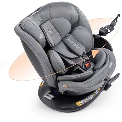 Babyauto – Silla de coche KANDA iFix 40-150 Centímetros i-Size – Isofix + Top Tether en base – Giro 360° – A contramarcha hasta 105 Centímetros – 4 reclinados – Reposacabezas ajustable (Phantom Grey) Babyauto – Silla de coche KANDA iFix 40-150 Centímetros i-Size – Isofix + Top Tether en base – Giro 360° – A contramarcha hasta 105 Centímetros – 4 reclinados – Reposacabezas ajustable (Phantom Grey)