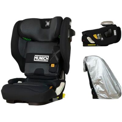 Play MUNICH Silla de coche Mun62 con isofix, FUNDA SOLAR incorporada, grupo 2/3 para niños de 3 a 12 años, altura 100-150 cm (Negro-Gris Munich) Play MUNICH Silla de coche Mun62 con isofix, FUNDA SOLAR incorporada, grupo 2/3 para niños de 3 a 12 años, altura 100-150 cm (Negro-Gris Munich)
