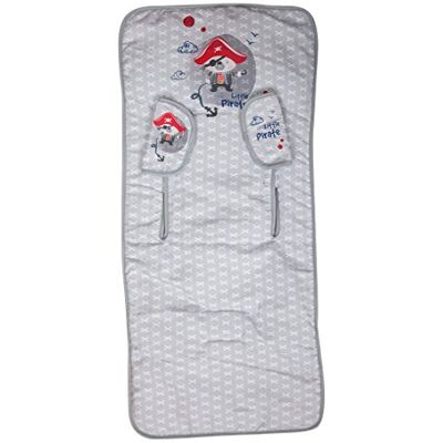 Babyline Colchoneta Rectangular Verano multimarca, tejido 3D trasero transpirable (A Little Piratte) Babyline Colchoneta Rectangular Verano multimarca, tejido 3D trasero transpirable (A Little Piratte)