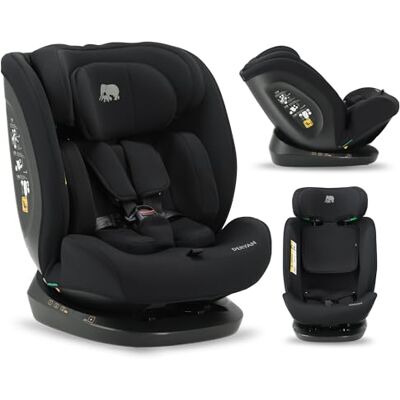 Deryan Silla de coche para niños Clyde i-Size (40-150 cm), 0-12 años, 0-36 kg, Montaje con cinturones de seguridad, reposacabezas y respaldo ajustables, reductor e inserto lingual, R129 (Negro) Deryan Silla de coche para niños Clyde i-Size (40-150 cm), 0-12 años, 0-36 kg, Montaje con cinturones de seguridad, reposacabezas y respaldo ajustables, reductor e inserto lingual, R129 (Negro)