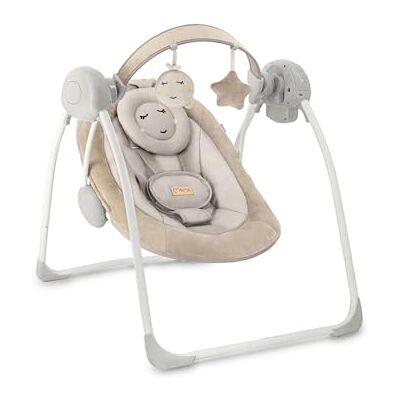 Momi Mecedora LISS para bebés hasta 9 kg, plegable, a pilas o corriente con USB, arnés 5 puntos, barra con juguetes, 6 melodías, temporizador, 5 velocidades de balanceo Momi Mecedora LISS para bebés hasta 9 kg, plegable, a pilas o corriente con USB, arnés 5 puntos, barra con juguetes, 6 melodías, temporizador, 5 velocidades de balanceo