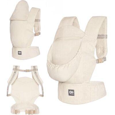 Kinderkraft portabebés ergonómico ELARA desde los 3 meses hasta 20 kg, 2 posiciones: delante y a la espalda, panel ajustable, bolsillos, capucha desmontable, lino y algodón transpirables Kinderkraft portabebés ergonómico ELARA desde los 3 meses hasta 20 kg, 2 posiciones: delante y a la espalda, panel ajustable, bolsillos, capucha desmontable, lino y algodón transpirables