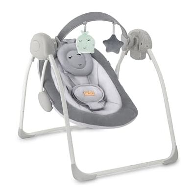 Momi Mecedora LISS para bebés hasta 9 kg, plegable, a pilas o corriente con USB, arnés 5 puntos, barra con juguetes, 6 melodías, temporizador, 5 velocidades de balanceo Momi Mecedora LISS para bebés hasta 9 kg, plegable, a pilas o corriente con USB, arnés 5 puntos, barra con juguetes, 6 melodías, temporizador, 5 velocidades de balanceo
