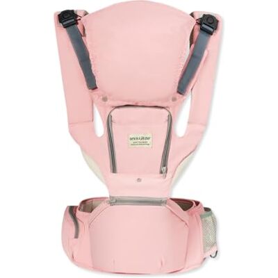 SONARIN 3 en 1 Ligera Mochila Portabebés con Asiento de Cadera,Transpirable Multifuncional Porta Bebé Portador de Bebé con Capucha Desmontable,Multiposición para Recién Nacidos(Rosa) SONARIN 3 en 1 Ligera Mochila Portabebés con Asiento de Cadera,Transpirable Multifuncional Porta Bebé Portador de Bebé con Capucha Desmontable,Multiposición para Recién Nacidos(Rosa)