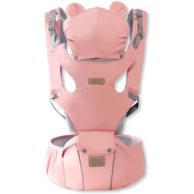 SONARIN Multifuncional 3 en 1 Mochila Portabebés con Asiento de Cadera,Portabebés Ergonómico Transpirable Portador de Bebé Multiposición para Recién Nacidos 0-36 Meses(Rosa) SONARIN Multifuncional 3 en 1 Mochila Portabebés con Asiento de Cadera,Portabebés Ergonómico Transpirable Portador de Bebé Multiposición para Recién Nacidos 0-36 Meses(Rosa)