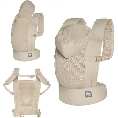Kinderkraft portabebés ergonómico CARRYBEE desde los 3 meses hasta 20 kg, 2 posiciones de porteo: delante y a la espalda, ajuste regulable, capucha fija, ligero, Beige Kinderkraft portabebés ergonómico CARRYBEE desde los 3 meses hasta 20 kg, 2 posiciones de porteo: delante y a la espalda, ajuste regulable, capucha fija, ligero, Beige