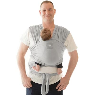 manduca SLING Fular Portabebes Bandolera elástica/Fular Porta-Bebé, Algodón Orgánico, para recién nacidos y niños pequeños (3,5-15kg) Lightgrey manduca SLING Fular Portabebes Bandolera elástica/Fular Porta-Bebé, Algodón Orgánico, para recién nacidos y niños pequeños (3,5-15kg) Lightgrey