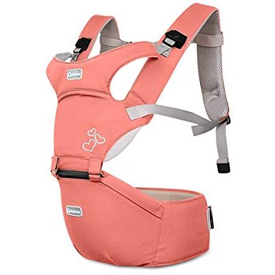 SONARIN Front Premium Hipseat Baby Carrier Portador de Bebé,Multifuncional, Ergonómico,100% Algodón,Hebilla giratoria de mariposa,Adaptado al crecimiento de su hijo(Rosado) SONARIN Front Premium Hipseat Baby Carrier Portador de Bebé,Multifuncional, Ergonómico,100% Algodón,Hebilla giratoria de mariposa,Adaptado al crecimiento de su hijo(Rosado)