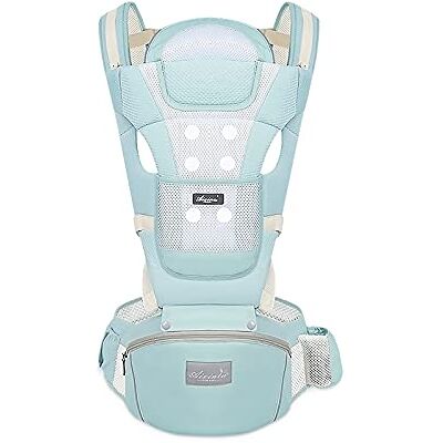 SONARIN Mochila Portabebés Transpirable con Asiento de Cadera para Niños Pequeños de 0 a 36 Meses, Algodón Puro Portabebé Ergonómico, Multiposición, Ajustable, Hasta 30 kg(Verde) SONARIN Mochila Portabebés Transpirable con Asiento de Cadera para Niños Pequeños de 0 a 36 Meses, Algodón Puro Portabebé Ergonómico, Multiposición, Ajustable, Hasta 30 kg(Verde)