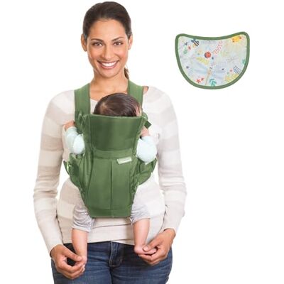 Infantino Mochila Portabebé 2-en-1 Swift Classic con Babero Wonder Cover, Correas Ajustable, Esencial para el Registro de Bebés, para Recién Nacidos hasta Niños Pequeños de 3,18-11,79 kg, Olivo Infantino Mochila Portabebé 2-en-1 Swift Classic con Babero Wonder Cover, Correas Ajustable, Esencial para el Registro de Bebés, para Recién Nacidos hasta Niños Pequeños de 3,18-11,79 kg, Olivo