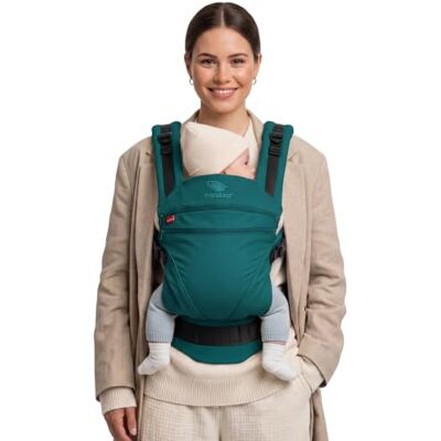 manduca Portabebés XT, asiento ajustable, apto desde el nacimiento, fabricado en algodón orgánico con 3 posiciones de transporte, Happy Lagoon manduca Portabebés XT, asiento ajustable, apto desde el nacimiento, fabricado en algodón orgánico con 3 posiciones de transporte, Happy Lagoon
