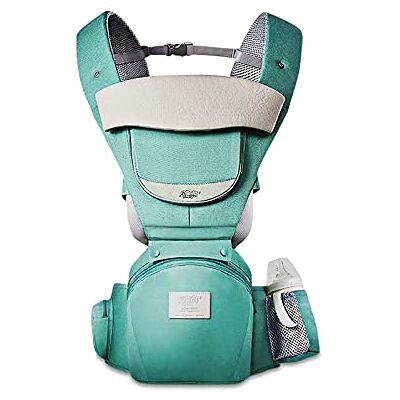 SONARIN Mochila Portabebés Multifunción 3 en 1 con Asiento de Cadera,100% Algodón 3D Air Mesh Portabebés Transpirable para 0-36 Meses,Ergonómico,Ajustable,Todas las Posiciones,Hasta 30 KG(Cian) SONARIN Mochila Portabebés Multifunción 3 en 1 con Asiento de Cadera,100% Algodón 3D Air Mesh Portabebés Transpirable para 0-36 Meses,Ergonómico,Ajustable,Todas las Posiciones,Hasta 30 KG(Cian)