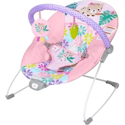 Bright Starts , Hamaca Vibradora Rosa Wildflower Wonders para Bebé con Barra de Juguetes Desmontable y 2 Juguetes Patas Antideslizantes 0-6 Meses hasta 9 kg Bright Starts , Hamaca Vibradora Rosa Wildflower Wonders para Bebé con Barra de Juguetes Desmontable y 2 Juguetes Patas Antideslizantes 0-6 Meses hasta 9 kg