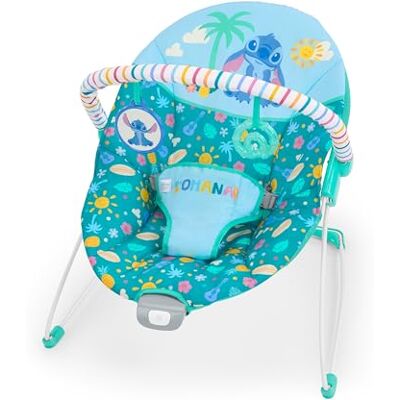 Bright Starts Disney Stitch Hamaca vibratoria para bebé Ohana Paradise de , Barra de juguetes desmontable, 2 juguetes incluidos, para 0-6 meses Bright Starts Disney Stitch Hamaca vibratoria para bebé Ohana Paradise de , Barra de juguetes desmontable, 2 juguetes incluidos, para 0-6 meses