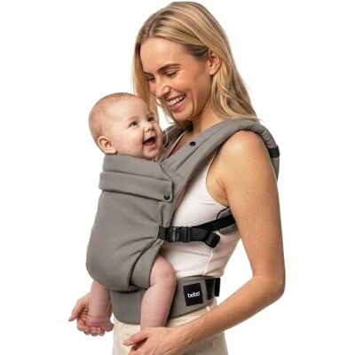 Boba Auri Portabebés Algodón Recién Nacido, 3-20 kg, Gris Boba Auri Portabebés Algodón Recién Nacido, 3-20 kg, Gris
