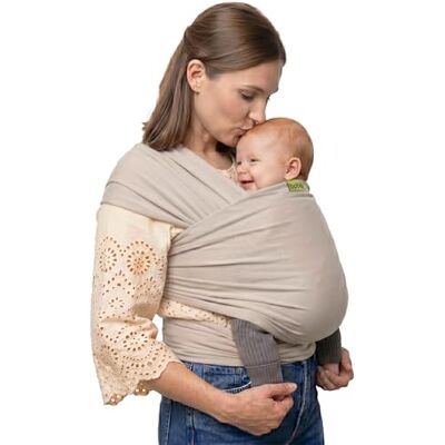 Boba Fular Portabebé Elástico, Algodón, Recién Nacido, Beige Boba Fular Portabebé Elástico, Algodón, Recién Nacido, Beige