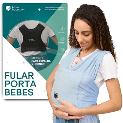 KOALA BABYCARE Portabebés fácil de llevar Soporte ergonómico certificado Portabebés elástico multiusos adecuado hasta 9 kg Portabebés para recién nacido Azul claro Diseño registrado KOALA BABYCARE Portabebés fácil de llevar Soporte ergonómico certificado Portabebés elástico multiusos adecuado hasta 9 kg Portabebés para recién nacido Azul claro Diseño registrado