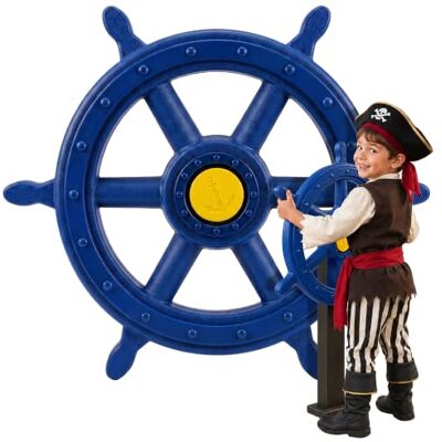 Relaxdays timón Infantil Azul, plástico Resistente Relaxdays timón Infantil Azul, plástico Resistente