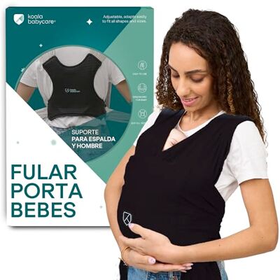KOALA BABYCARE Fular Portabebés elastico fácil de usar y colocar, unisex ajustable, mochila multiusos apropiada hasta 9 kg. Diseño Registrado KBC® KOALA BABYCARE Fular Portabebés elastico fácil de usar y colocar, unisex ajustable, mochila multiusos apropiada hasta 9 kg. Diseño Registrado KBC®
