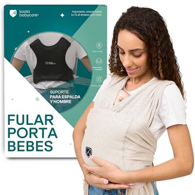 KOALA BABYCARE Fular Portabebés elastico fácil de usar y colocar, unisex ajustable, mochila multiusos apropiada hasta 9 kg KOALA BABYCARE Fular Portabebés elastico fácil de usar y colocar, unisex ajustable, mochila multiusos apropiada hasta 9 kg