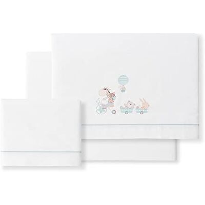 Interbaby Sábanas coche de paseo Jirafa Bicicleta blanco y verde Interbaby Sábanas coche de paseo Jirafa Bicicleta blanco y verde