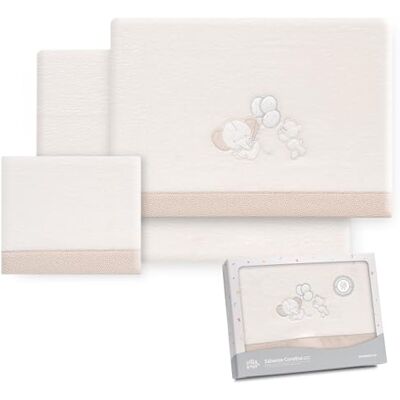 Interbaby Juego Sabanas Carrito Bebe 40x80 Poliester 100% Sabana Cuna Coralina, Cálida Incluye Sabana Bajera, Encimera y Funda de Almohada Ideal para Invierno Elefante Globo Corazón Beige Interbaby Juego Sabanas Carrito Bebe 40x80 Poliester 100% Sabana Cuna Coralina, Cálida Incluye Sabana Bajera, Encimera y Funda de Almohada Ideal para Invierno Elefante Globo Corazón Beige