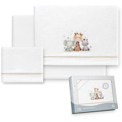 Interbaby Juego Sabanas Carrito Bebe 40x80 Poliester 100% Sabana Cuna Coralina, Cálida Incluye Sabana Bajera, Encimera y Funda de Almohada Ideal para Invierno Jirafa Elefante Blanco/Beige Interbaby Juego Sabanas Carrito Bebe 40x80 Poliester 100% Sabana Cuna Coralina, Cálida Incluye Sabana Bajera, Encimera y Funda de Almohada Ideal para Invierno Jirafa Elefante Blanco/Beige