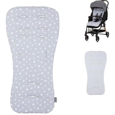 Chipolino Protector de asiento universal para silla de paseo de algodón transpirable, color gris Chipolino Protector de asiento universal para silla de paseo de algodón transpirable, color gris