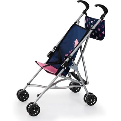 Bayer Design Silla de Paseo para muñecas Buggy con Bolsa, Plegable cinturón de seguridad integrado, ruedas dobles Bayer Design Silla de Paseo para muñecas Buggy con Bolsa, Plegable cinturón de seguridad integrado, ruedas dobles