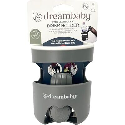 Dreambaby Strollerbuddy Portavasos para Bebidas, Gris/Blanco Dreambaby Strollerbuddy Portavasos para Bebidas, Gris/Blanco