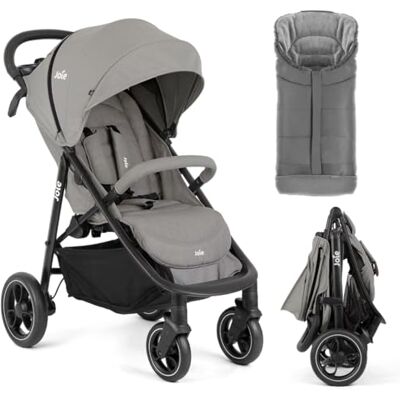 Joie Litetrax Set de Carrito Bebé con Saco Térmico Silla de Paseo Ligera y Compacta con Suspensión Flex Plegable con una Mano Capota UV 50+ Ruedas Antipinchazos Pebble Joie Litetrax Set de Carrito Bebé con Saco Térmico Silla de Paseo Ligera y Compacta con Suspensión Flex Plegable con una Mano Capota UV 50+ Ruedas Antipinchazos Pebble